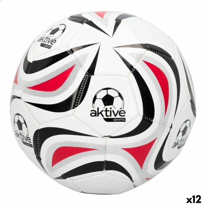 Balón de Fútbol Aktive 5 Ø 22 cm Blanco PVC (12 Unidades)