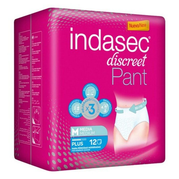Indasec Discreet Pant Plus Para Pérdidas Moderadas #Mediana Indasec Discreet Pant Plus Para Pérdidas Moderadas #Mediana