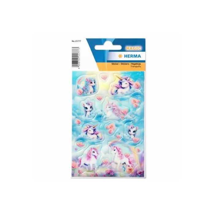 HERMA Sticker MAGIC HAPPY UNICORN TRANSPUFFY 2