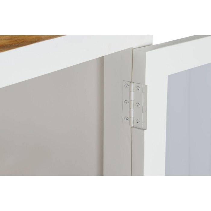 DKD Home Decor Buffet Urban Colección Daniela 3 Cajones 2 Puertas 2 Estanterías Madera Mango Acacia Cristal Blanco Marrón 180x45x90 cm 2