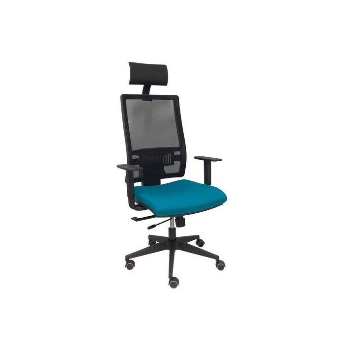 Silla Piqueras Y Crespo Horna Brazos Regulables Cabecero Incluido Mecanismo Traslack Apoyo Lumbar Respaldo Malla Transpirable Y Asiento Tapizado Bali Verde Petroleo