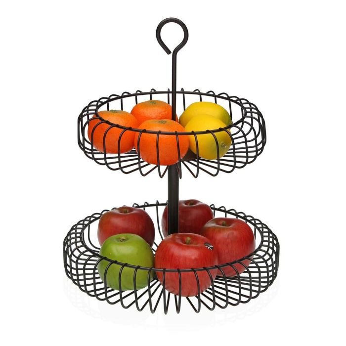 Frutero Versa Negro Metal Acero 32 x 37 x 32 cm 1 Frutero Versa Negro Metal Acero 32 x 37 x 32 cm 1