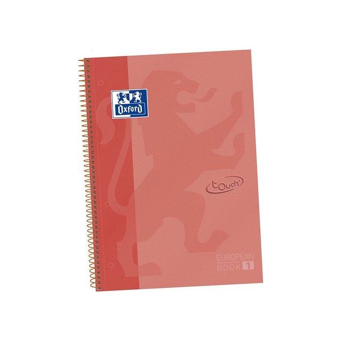 Bloc Oxford Touch Eu.Book 1 Micro.Tapa Extra A4+ 80H Horiz. 90G Coral 5 unidades