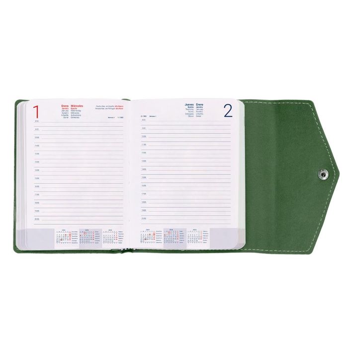 Agenda Encuadernada Liderpapel Psara A5 2025 Dia Pagina Color Verde Papel 70 gr 6