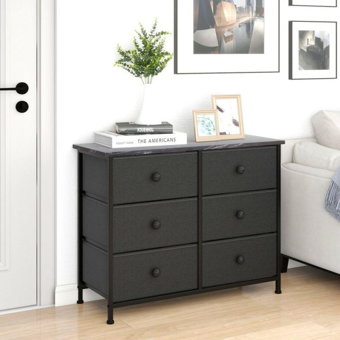Cómoda Max Home Gris Mármol 80 x 62 x 30 cm 5 Cómoda Max Home Gris Mármol 80 x 62 x 30 cm 5