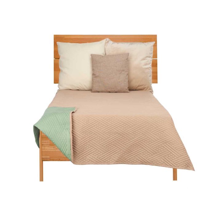 Colcha Reversible Giftdecor 240x260 cm - Natural/Verde, 100% Poliéster (6 Unidades) 1