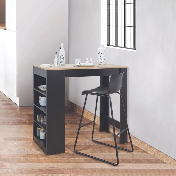 Home Deco Factory Mesa Alta Bar Con Estantes, Colección Industriel, Madera MDF, 115x50 cm, h.103 cm 5 Home Deco Factory Mesa Alta Bar Con Estantes, Colección Industriel, Madera MDF, 115x50 cm, h.103 cm 5