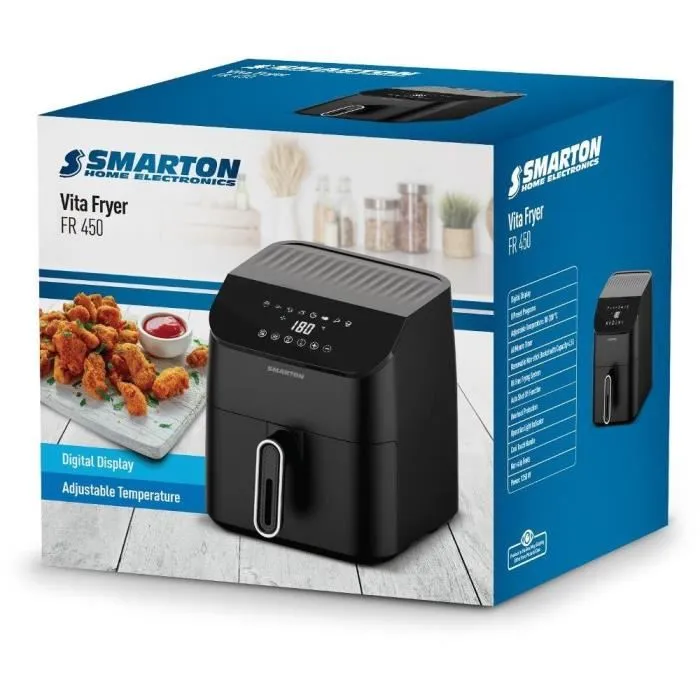 Smarton Freidora de aire Smart FR 450 con tecnología inteligente, ideal para tu cocina y fácil de usar 4