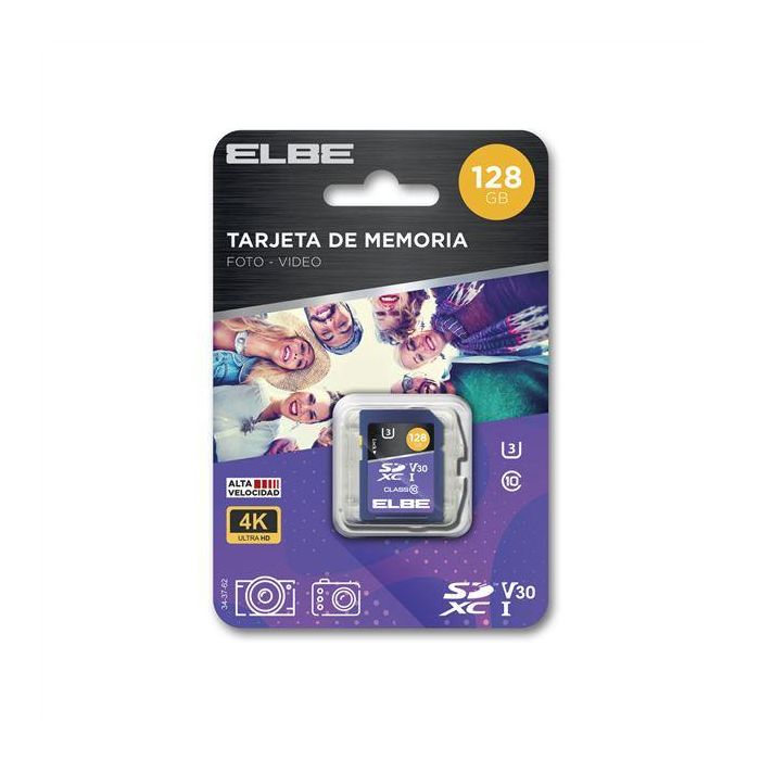 Elbe SD-3128 Tarjeta SD 128GB UHS-I U3 V30 para 4K 1 Elbe SD-3128 Tarjeta SD 128GB UHS-I U3 V30 para 4K 1