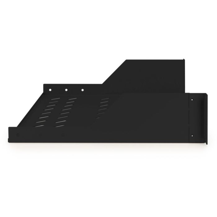Digitus estante fijo 2U para racks de 450mm profundidad, acero negro (RAL 9005), 88x482x349 mm, hasta 25 kg, incluye fijaciones 2