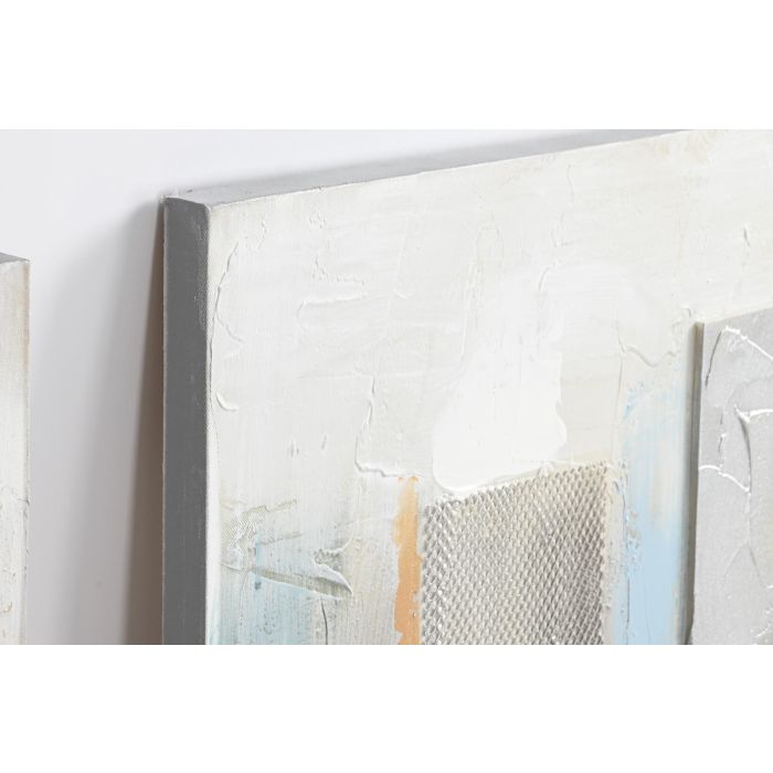 DKD Home Decor Cuadro Moderno Abstracto Gris y Azul 80x60 cm con 3 cm de Profundidad, de Lienzo y MDF, Pack de 2 Unidades 1