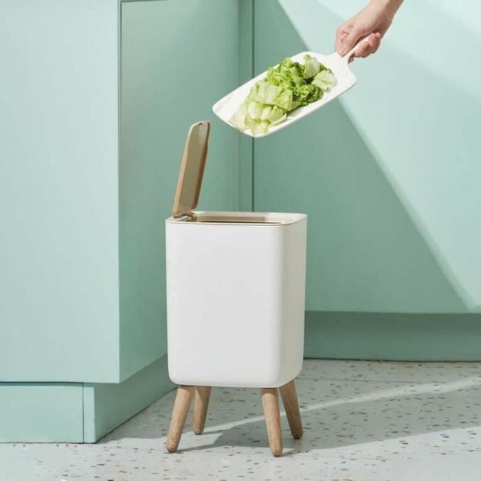 Kitchen Move KIT1700500248820 Papelera de baño con empuje independiente Malmo Square 10L Madera de diseño 2