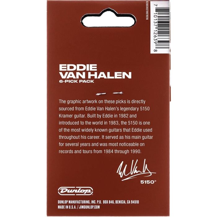 Dunlop Púas Signature Evh 5150 - Pack 6 Unidades - 60 Mm 1