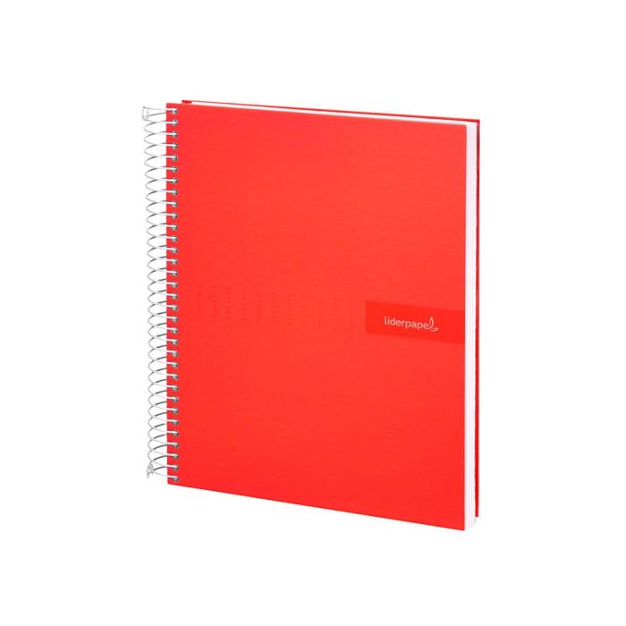 Cuaderno Espiral Liderpapel A4 Crafty Tapa Forrada 80H 90 gr Cuadro 4 mm Con Margen Color Roja 3