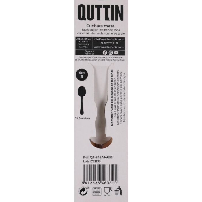 Set de 3 Cucharas de Mesa Antartica por Quttin (12 Cajas) 2 Set de 3 Cucharas de Mesa Antartica por Quttin (12 Cajas) 2