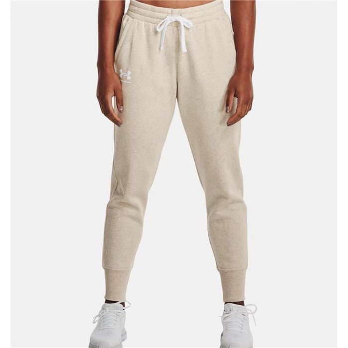 Pantalón Largo Deportivo Under Armour Rival Fleece Joggers Blanco Natural Mujer Pantalón Largo Deportivo Under Armour Rival Fleece Joggers Blanco Natural Mujer