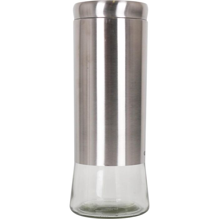 Quttin Tarro de Vidrio y Acero 2200 ml - Medidas 11.5 x 11.5 x 29 cm (12 Unidades) 2