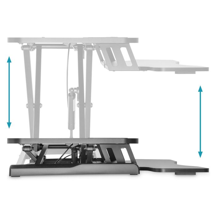 Digitus DA-90380-1 Módulo Adicional Ergonómico para Escritorio, Independiente, Ajustes de Altura, Negro