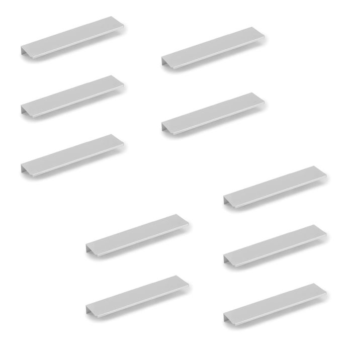Emuca Lote de 10 tiradores para mueble Picanya, L198mm, intereje 128mm, Aluminio, Anodizado mate 0 Emuca Lote de 10 tiradores para mueble Picanya, L198mm, intereje 128mm, Aluminio, Anodizado mate 0
