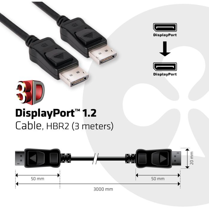 Club3D DisplayPort-Kabel 1.2 HBR2 21.6Gb/s 3m 4K60Hz St/St retail 4 Club3D DisplayPort-Kabel 1.2 HBR2 21.6Gb/s 3m 4K60Hz St/St retail 4