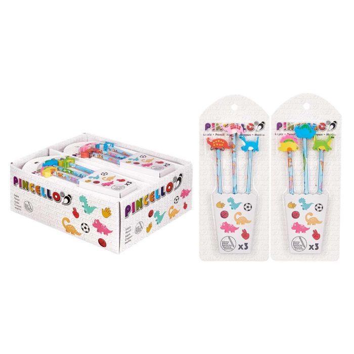 Set 3 Lapiceros Con Goma Dinosaurios Surtidos Pincello 11X26CM (32 Unidades) 2 Set 3 Lapiceros Con Goma Dinosaurios Surtidos Pincello 11X26CM (32 Unidades) 2