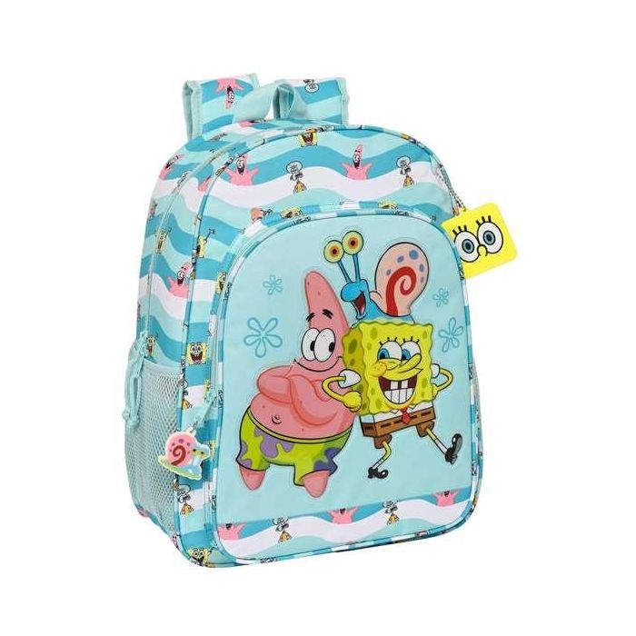 Mochila Escolar Spongebob Stay positive Azul Blanco (33 x 42 x 14 cm) Mochila Escolar Spongebob Stay positive Azul Blanco (33 x 42 x 14 cm)