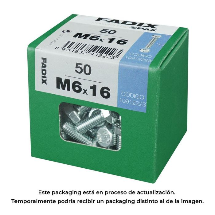 Fadix Tornillo Métrica Cabeza Hexagonal Cincado M6x16mm con Tuerca - Caja 50 Unidades 0 Fadix Tornillo Métrica Cabeza Hexagonal Cincado M6x16mm con Tuerca - Caja 50 Unidades 0
