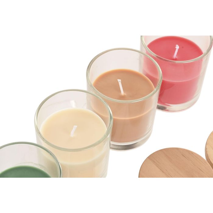 Vela Urban DKD Home Decor Crema Rojo 7 x 9 x 7 cm (12 Unidades) 2