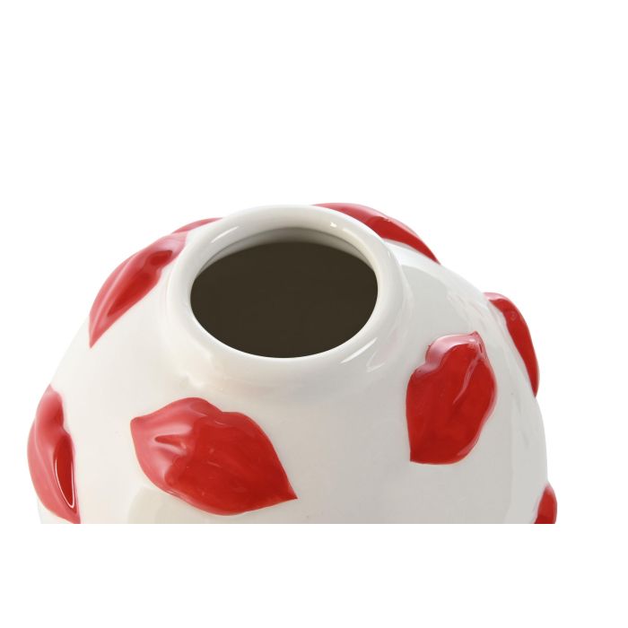 Jarron Urban DKD Home Decor Blanco Rojo 15 x 13 x 15 cm (4 Unidades) 2