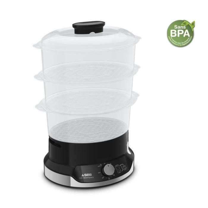 SEB VC204800 Vaporizador ultracompacto 9L, 3 boles apilables, Recipiente para cereales, Cocción saludable, Temporizador, Parada automática, Fácil de almacenar 3