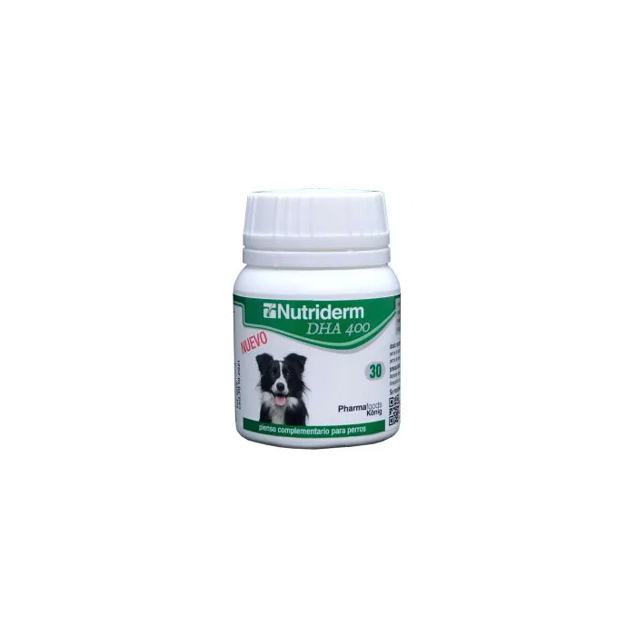 Konig Nutriderm DHA 400 mg - Suplemento alimenticio para perros con ácidos grasos - 30 Cápsulas