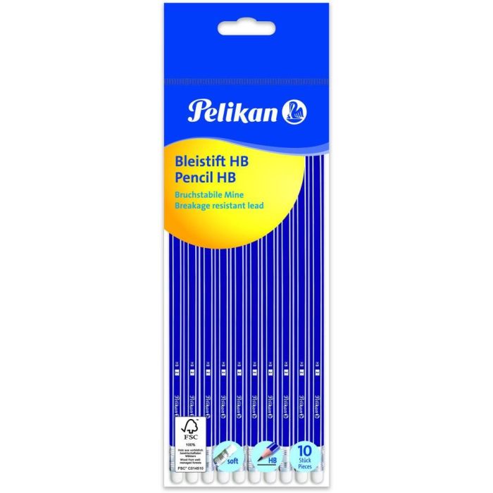 Pelikan Lápiz HB seis caras FSC, 10 unidades