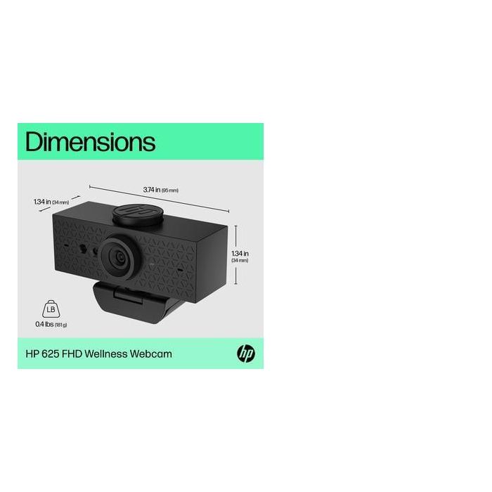 HP Webcam Video FHD 1080P, 30 FPS, Compatible con Windows Hello, Corrección Automática de Luz y Fondo, Micrófonos con Reducción de Ruido - 625 25 HP Webcam Video FHD 1080P, 30 FPS, Compatible con Windows Hello, Corrección Automática de Luz y Fondo, Micrófonos con Reducción de Ruido - 625 25