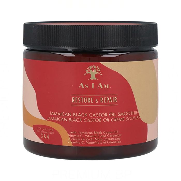 As I Am Crema Smoothie Jamaican Black Castor Oil para cabello rizado y afro 454G/16Oz As I Am Crema Smoothie Jamaican Black Castor Oil para cabello rizado y afro 454G/16Oz