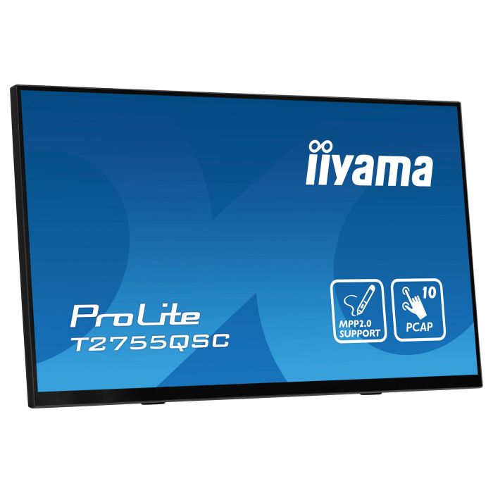 iiyama T2755QSC-B1 Monitor Táctil 27" QHD/2K IPS, 2560x1440, 75Hz, 5ms, USB-C, HDMI, DisplayPort, Altavoces, Negro