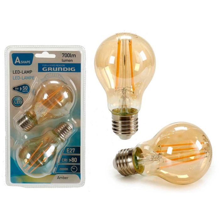 2 Bombillas LED A67 8W E27 700Lm 2300K Grunding - 6x10x6 cm (10 Unidades) 2 Bombillas LED A67 8W E27 700Lm 2300K Grunding - 6x10x6 cm (10 Unidades)