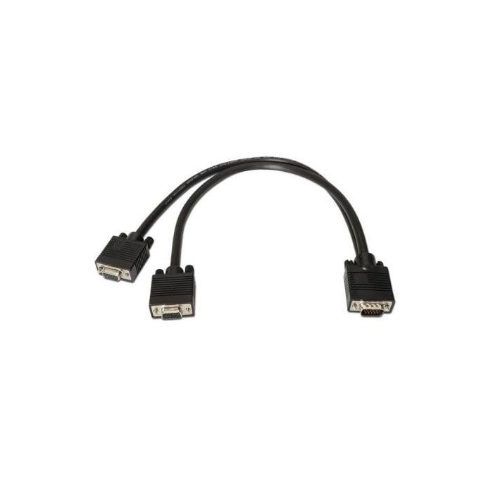 AISENS - CABLE BIFURCADOR SVGA, HDB15/M-2XHDB15/H, NEGRO, 45 CM AISENS - CABLE BIFURCADOR SVGA, HDB15/M-2XHDB15/H, NEGRO, 45 CM