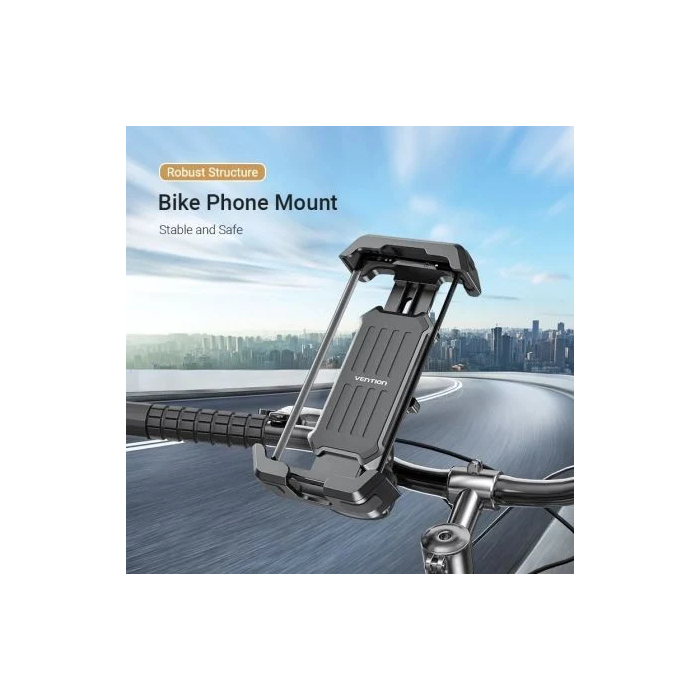 Vention Soporte Smartphone Bici KSFB0 Negro Bloqueo Rápido Universal para Manillar ABS Silicona 1