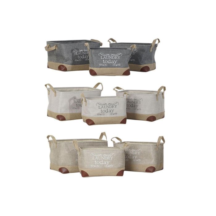 Cesta Multiusos DKD Home Decor Beige Gris Marrón claro 40 x 30 x 24 cm Madera 3 Piezas (3 Unidades) 0 Cesta Multiusos DKD Home Decor Beige Gris Marrón claro 40 x 30 x 24 cm Madera 3 Piezas (3 Unidades) 0