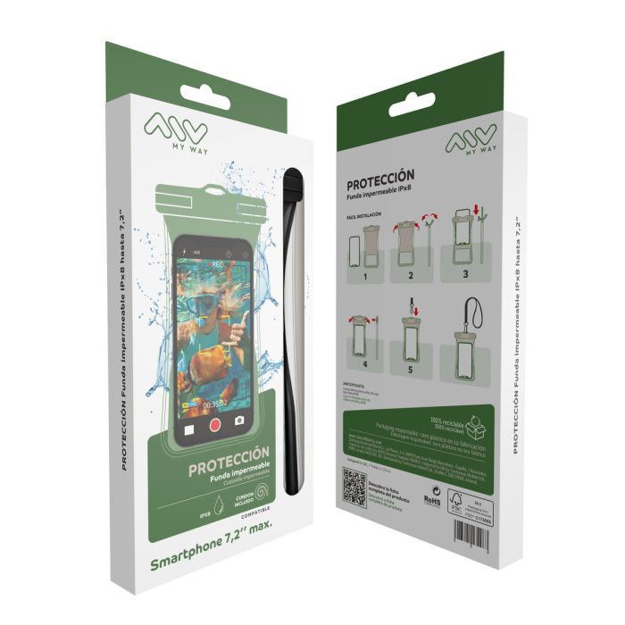 myway funda acuática universal Floating IPx8 hasta 7,2" negra 3 myway funda acuática universal Floating IPx8 hasta 7,2" negra 3