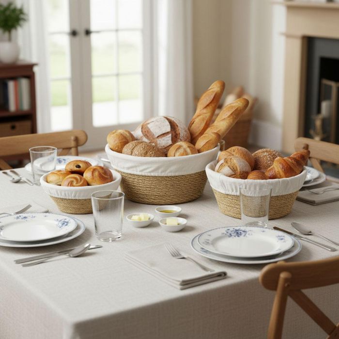 Inde Set 3 Paneras Redondas con Funda 28 cm, 25 cm, 19 cm 2