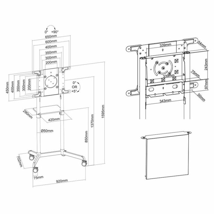 Soporte TV Neomounts NS-M1250BLACK 70" 37" 70 Kg 1 Soporte TV Neomounts NS-M1250BLACK 70" 37" 70 Kg 1