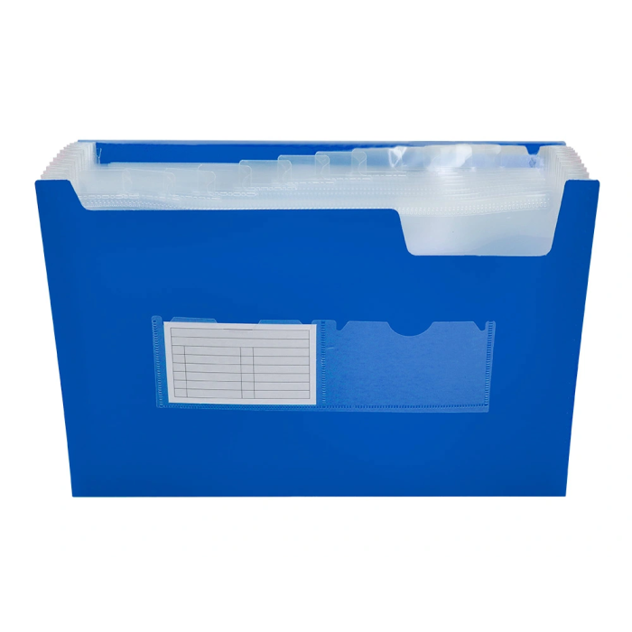 Liderpapel Carpeta Clasificador Fuelle 32112 Polipropileno DIN A4 Azul Transparente 13 Departamentos 4