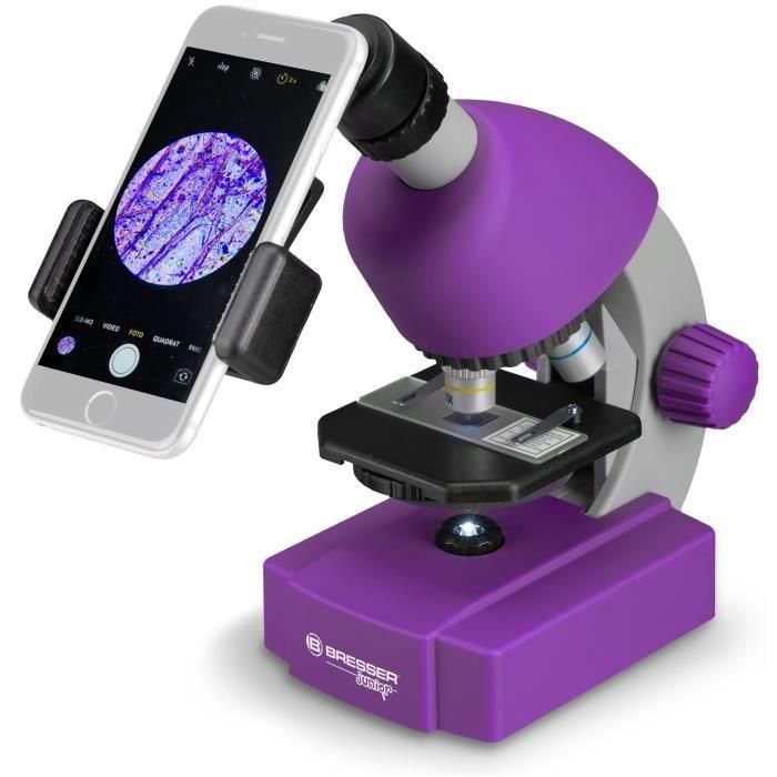 Microscopio 40x-640x - BRESSER JUNIOR - iluminación LED - kit de experimentación - violeta 1 Microscopio 40x-640x - BRESSER JUNIOR - iluminación LED - kit de experimentación - violeta 1
