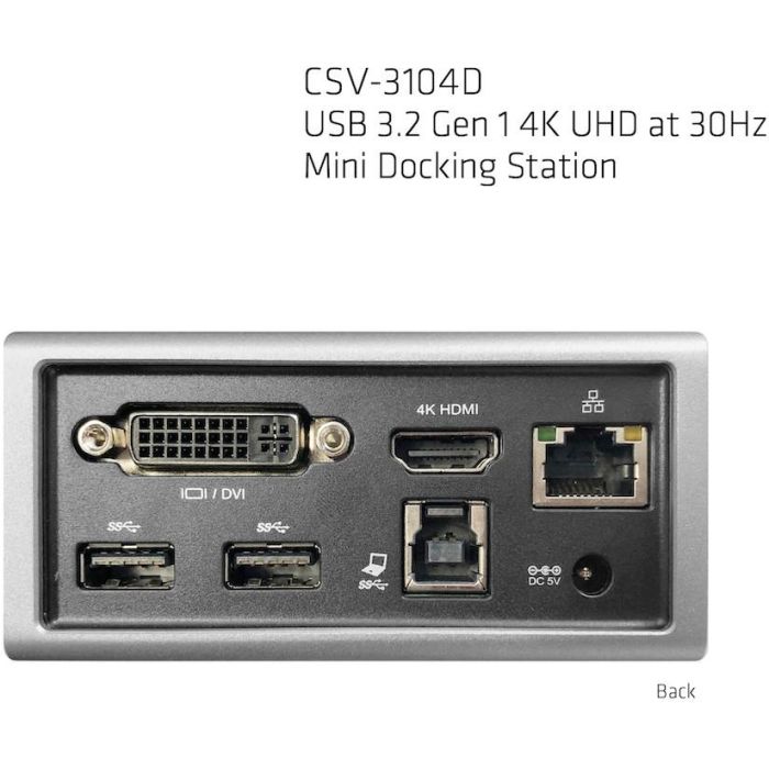 Club3D 4K Mini-Dockingst USB3 ->4xUSB3/HDMI/DVI/LAN silber 3 Club3D 4K Mini-Dockingst USB3 ->4xUSB3/HDMI/DVI/LAN silber 3