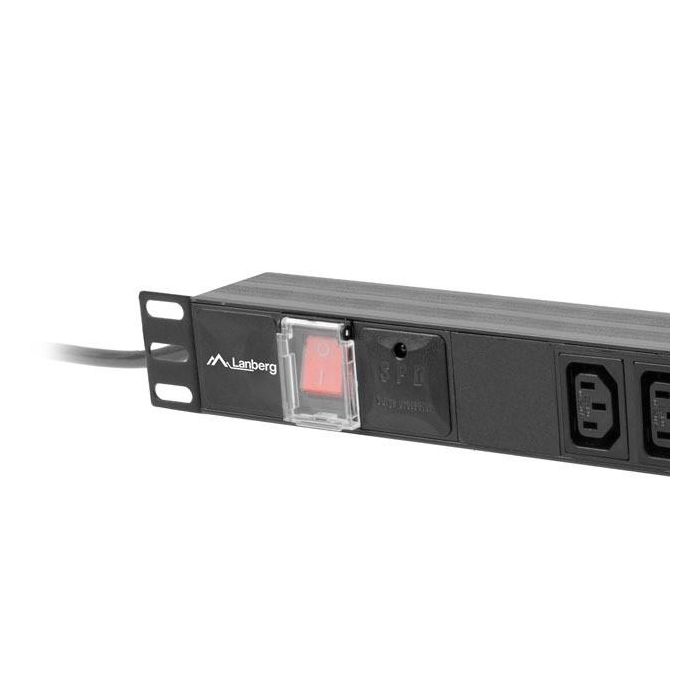 LANBERG PDU-08I-0200-C20-BK Unidad de Distribución de Energía (PDU) 8 Salidas AC 1U Negro 3