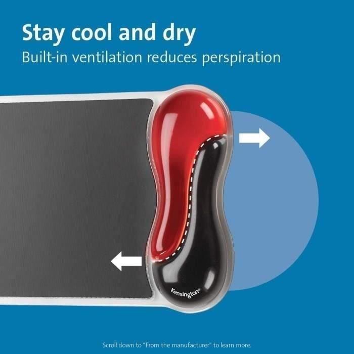 Kensington Alfombrilla Ratón Duo Gel con Reposamuñecas Negro/Rojo 240x182x25 mm y Canal de Ventilación 5 Kensington Alfombrilla Ratón Duo Gel con Reposamuñecas Negro/Rojo 240x182x25 mm y Canal de Ventilación 5