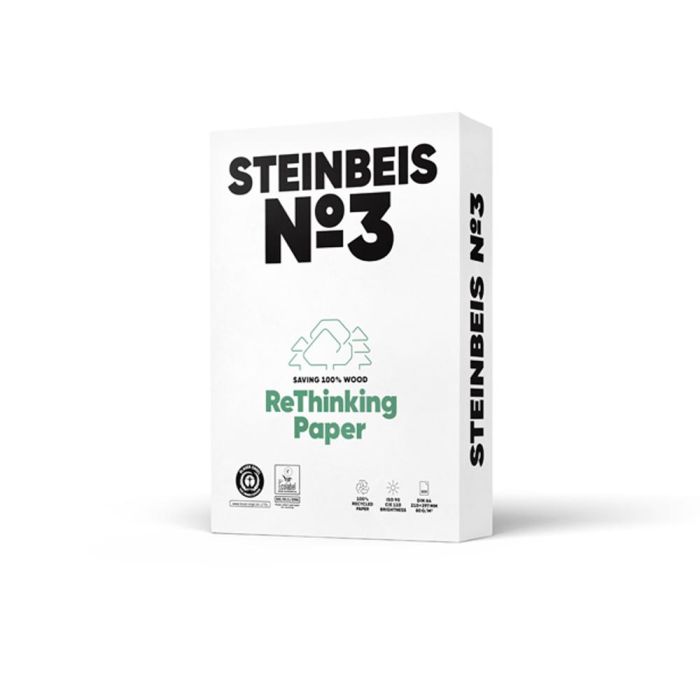 Papel Fotocopiadora Steinbeis N.3 100% Reciclado Din A4 80 gramos Paquete De 500 Hojas 1