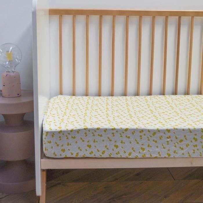 Sábana bajera infantil de jersey con estampado Savannah, amarilla, 70 x 140 cm Sábana bajera infantil de jersey con estampado Savannah, amarilla, 70 x 140 cm