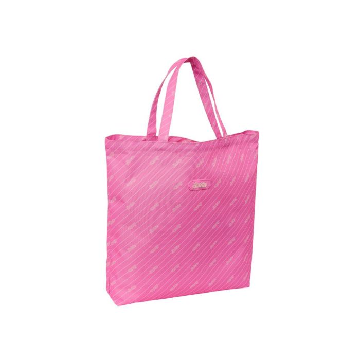 Bolsa Shopping Bag Safta Barbie Logomania Rosa 450x500x100 mm